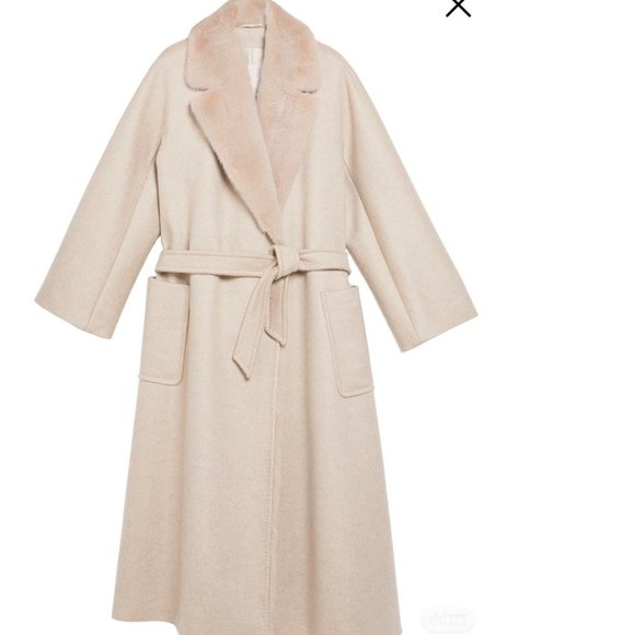 NEW Max Mara Cut the label shop Intrend - 100% Cashmere Mink Collar Coat IT34 - Picture 4 of 13